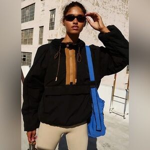 Free People Pillow Packable Puffer Pullover black half zip